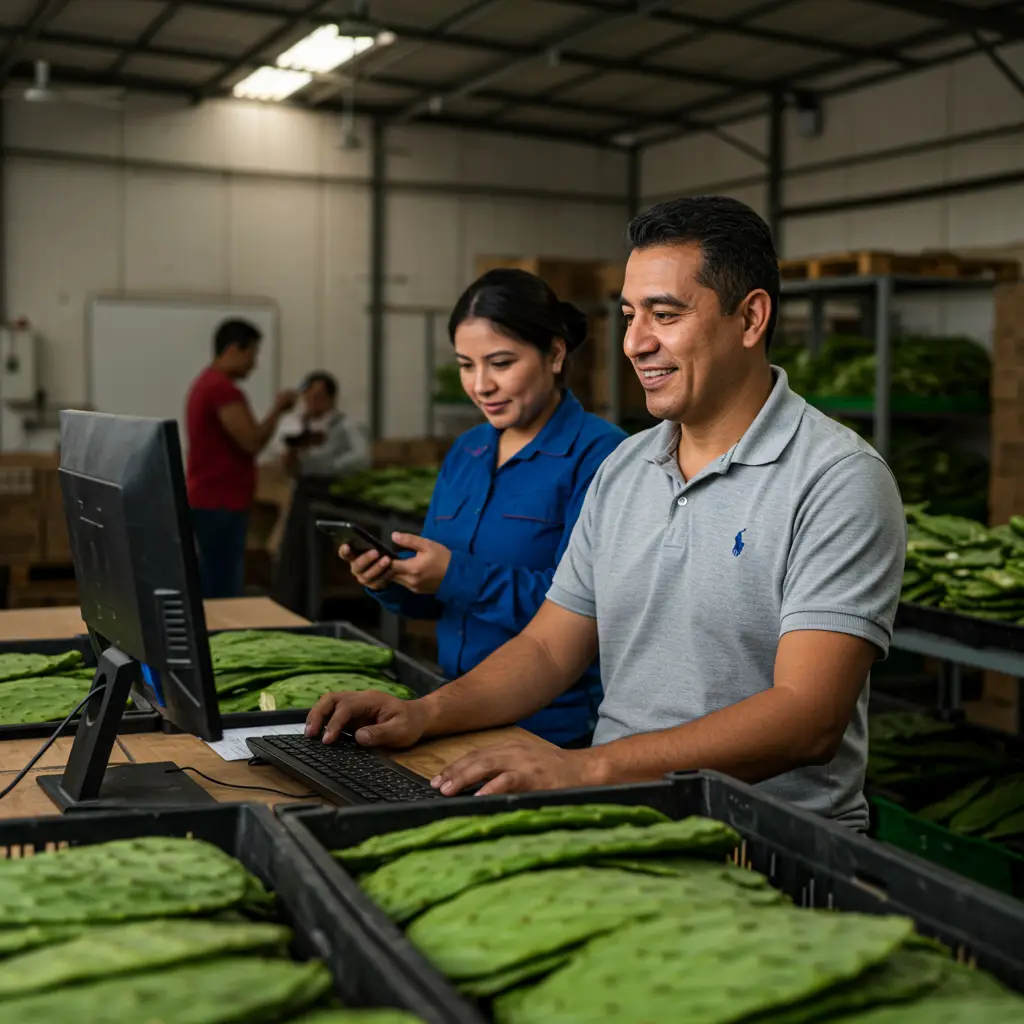 Comerciante usando Vegetalink